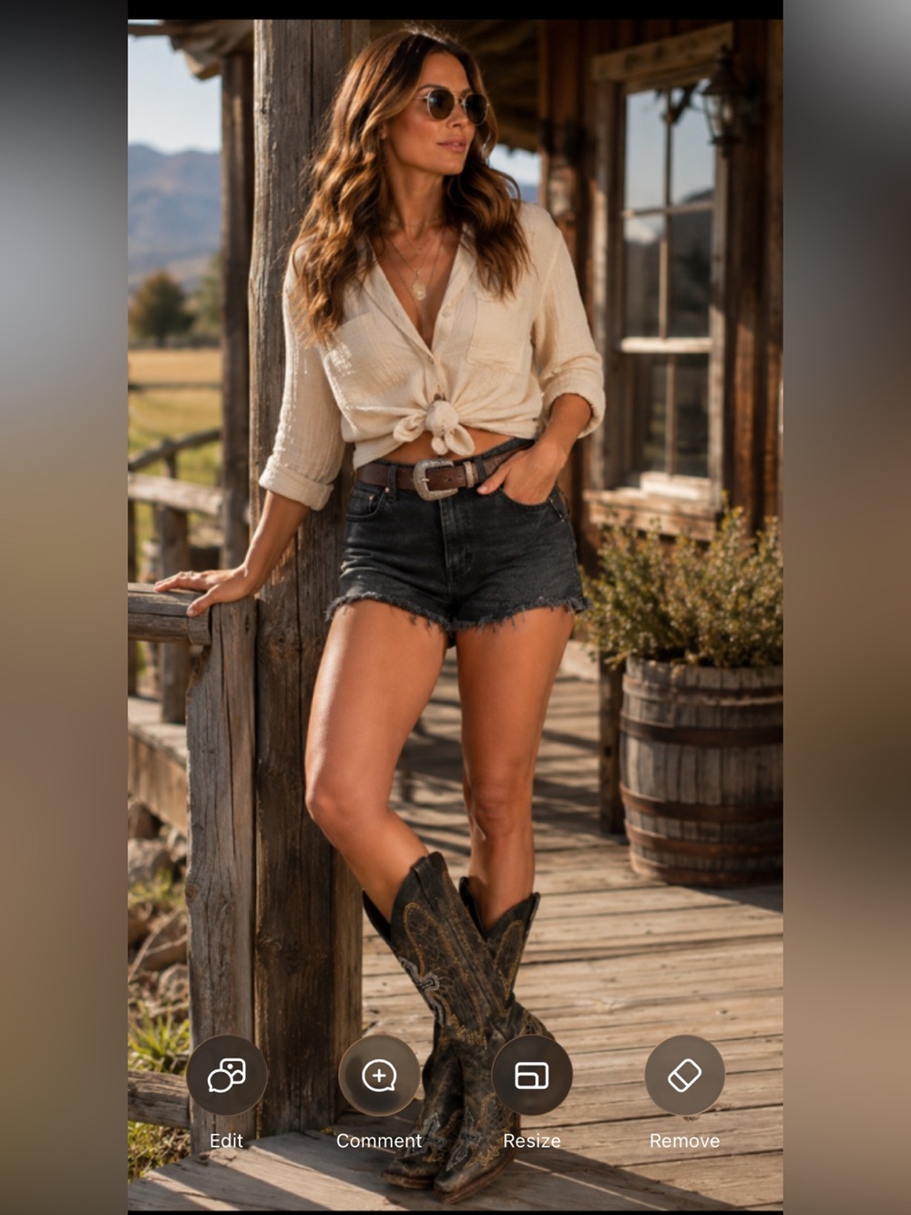 Coral Teen - leather Black, Wing-Stitched Cowboy Boots